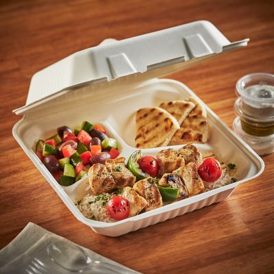 Hefty ECOSAVE Sandwich Hinged Lid Container (6 x 6, 100 ct.) - Sam's Club
