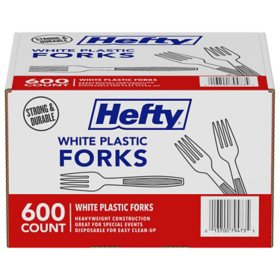 Hefty White Plastic Forks, 600 ct.