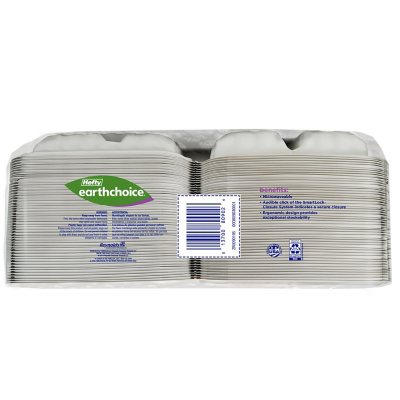 Hefty Earthchoice Container, Hinged Lid, 3 Compartment - 50 containers