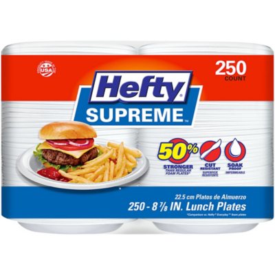 250 ct.  Super Strong Lunch Plates Hefty Supreme 8 7/8" Foam Plates 