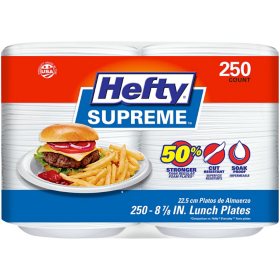 Hefty Supreme Foam Disposable Lunch Plates, 8 7/8", 250 ct.