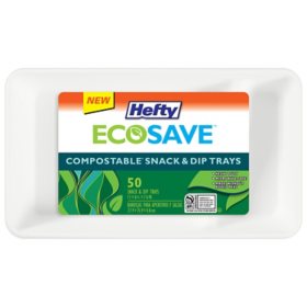 Hefty ECOSAVE Snack & Dip Tray, 11" x 6.25", 50 ct.