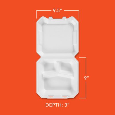 Hefty Supreme 3-Compartment Foam Plates, 10 1/4 (200 ct.)
