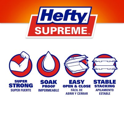 Hefty Supreme Foam Hinged Lid Container, 1-Compartment (125 ct