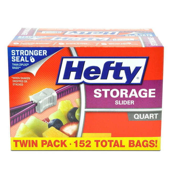 Hefty Slider Bag Quart Storage Twin Pack (152 ct.)