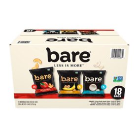 Bare Baked Crunchy Apple Chips, Banana Chips, and Coconut Chips, Variety  Pack, Gluten Free, 6 Count