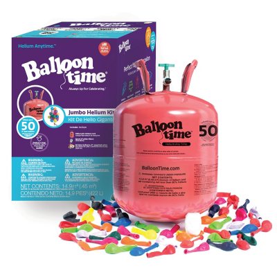 Onmogelijk Voorstel schraper Balloon Time Jumbo Helium Tank (12"), with 50 9-inch Latex Balloons and  Ribbon - Sam's Club