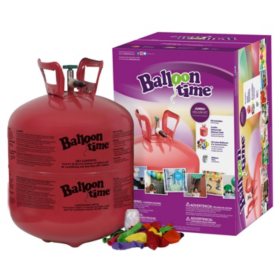 Balloon Time Jumbo Helium Tank, 12", with 50 9-inch Latex Balloons and Ribbon
