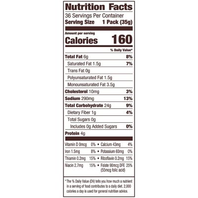 goldfish crackers nutrition label