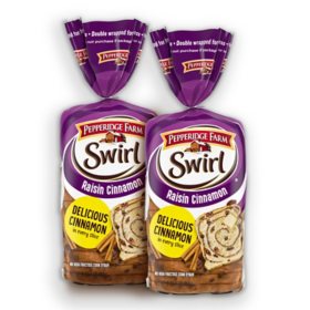 Pepperidge Farm Swirl Raisin Cinnamon Bread 16 oz., 2 pk.