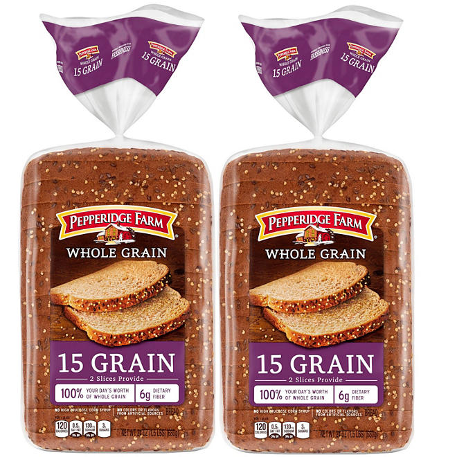 Pepperidge Farm Whole Grain 15 Grain Bread (24 oz., 2 pk.)