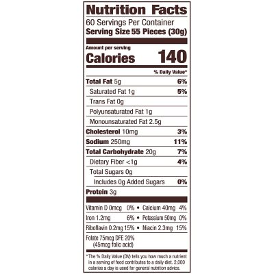 goldfish crackers nutrition label