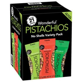 Wonderful Pistachios Variety Pack, 0.75 oz., 21 pk.