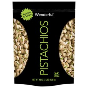 Wonderful Roasted & Salted Pistachios, 48 oz.