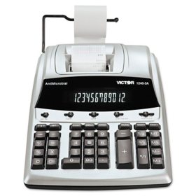 Victor 1240-3A AntiMicrobial Two-Color Printing Calculator, 12-Digit Fluorescent