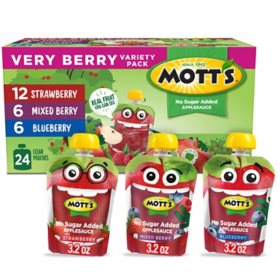 Mott's Very Berry Applesauce Variety Pack, 3.2 oz., 24 pk.