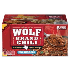 Wolf Brand "No Bean" Chili 15oz., 6pk.