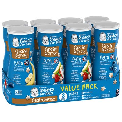 Gerber Graduates Puffs Cereal Snack Variety Pack (1.48 oz., 8 ct.) - Sam's  Club