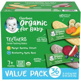 Gerber Organic Teethers, Teething Wafers Variety Pack (36 ct.)