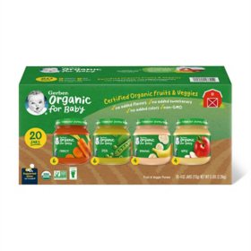 Gerber 1st Foods Organic Baby Food, Fruit & Veggie Value Pack 4 oz., 20 ct.