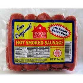 Parker House Hot Smoked Sausage 2 lbs.