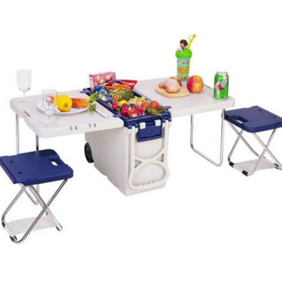 Rolling cooler with built in best sale picnic table