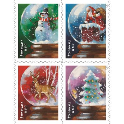 Winter Scenes Forever Postage Stamps 5 Books of 20 First Class United  States Postal Celebrations Wedding Celebration Anniversary (100 Stamps)