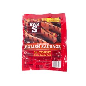 Bar S Smoked Polish Sausage, 2.5 lbs.