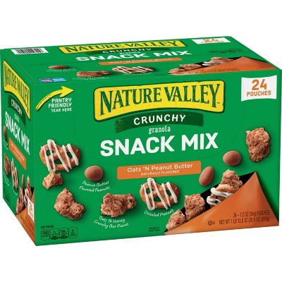 Nature Valley Crunchy Granola Snack Mix Oats N Peanut Butter 1 2oz 24pk Sam S Club