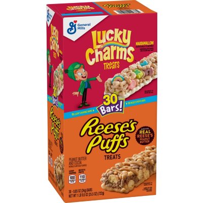 Lucky Charms & Reese's Puffs Treat Bars, Variety Pack (30 ct.) - Sam's Club