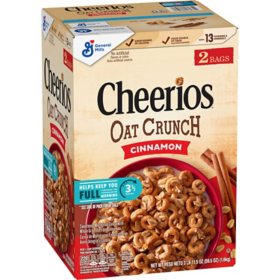 Cheerios Oat Crunch Cereal, Cinnamon, 59.5 oz.