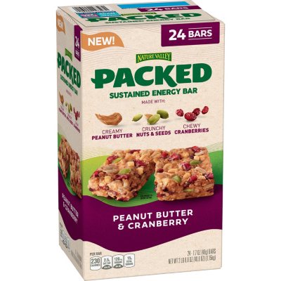 Nature Valley Packed Sustained Energy Bar, Peanut Butter & Cranberry (24  pk.) - Sam's Club