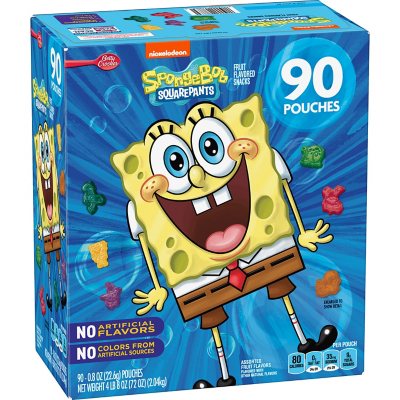 SpongeBob SquarePants Fruit Snacks, Assorted Fruit (90 pk.) - Sam's Club