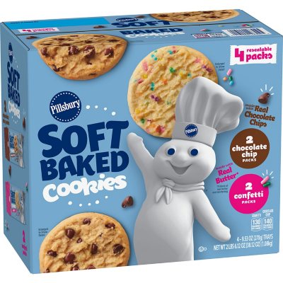 Pillsbury Soft Baked Cookies Chocolate Chip And Confetti Variety Pack 4 Pk Sams Club