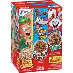 Lucky Charms, Cookie Crisp and Trix Kid Cereal, Variety Pack, 38.5 oz., 3 pk.