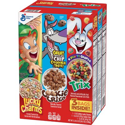Lucky Charms, Cookie Crisp and Trix Kid Cereal, Variety Pack (38.5