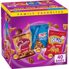 Bugles, ChexMix and Gardetto Variety Pack Snack Mix 40 ct.