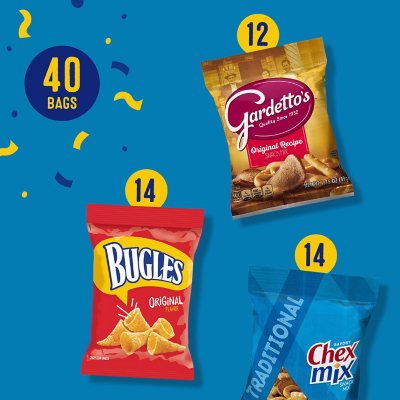Bugles, Chex Mix & Gardetto Variety Pack Snacks, 40 pk.