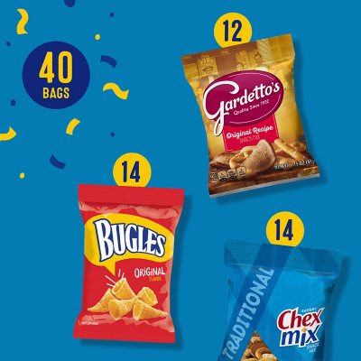 Bugles, Chex Mix & Gardetto Variety Pack Snacks, 40 pk.