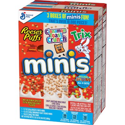 Mini Cereals Variety Pack, Cinnamon Toast Crunch, Trix, Reese's (3