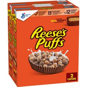 Reese's Puffs Peanut Butter Chocolate Cereal 51.4 oz., 2 pk.