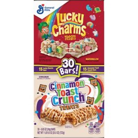 Cinnamon Toast Crunch and Lucky Charms Treat Bars, Variety Pack 0.85 oz.,30 pk.