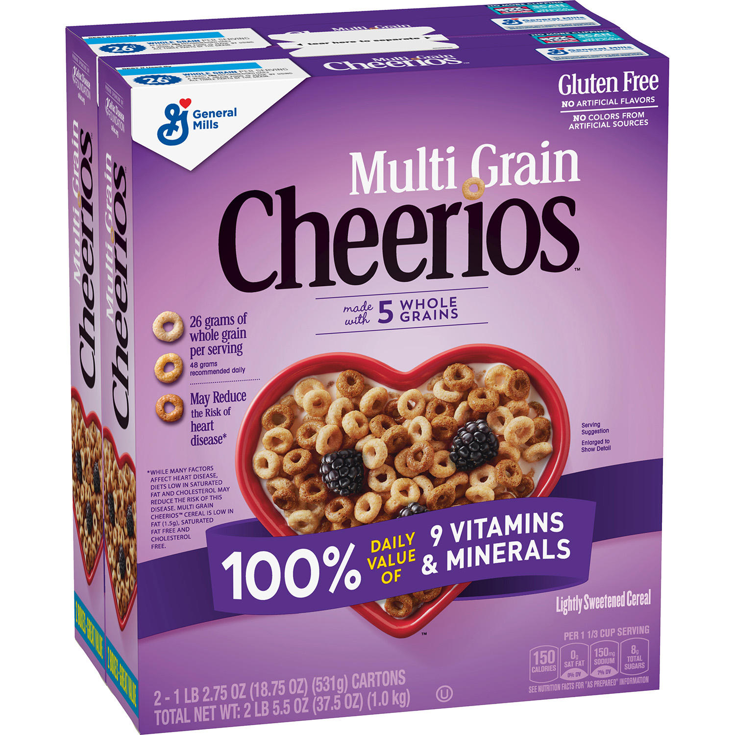 UPC 016000401051 product image for Multi-Grain Cheerios Gluten-Free Cereal (18.75 oz, 2 pk.) | upcitemdb.com