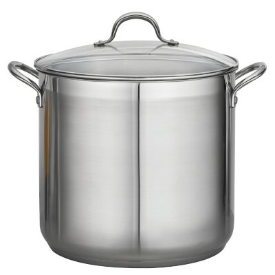 24 Qt Covered Stainless Steel Stock Pot