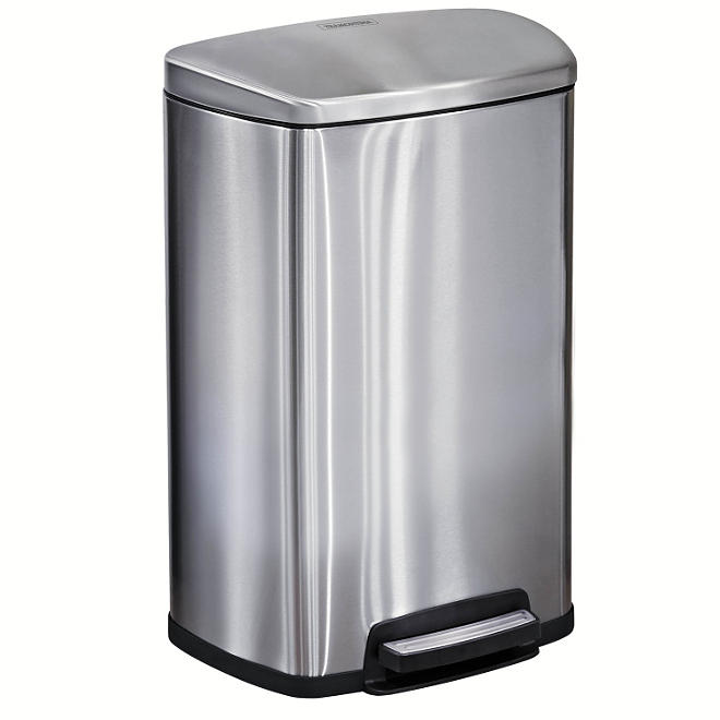 Tramontina 13 Gal Step Trash Can, Stainless Steel