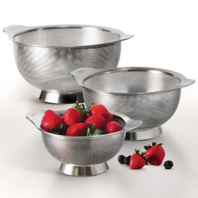 Tramontina Stainless Steel Colanders, 3 Pack