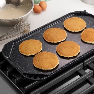 Tramontina Reversible Double Burner Grill-Griddle- Black