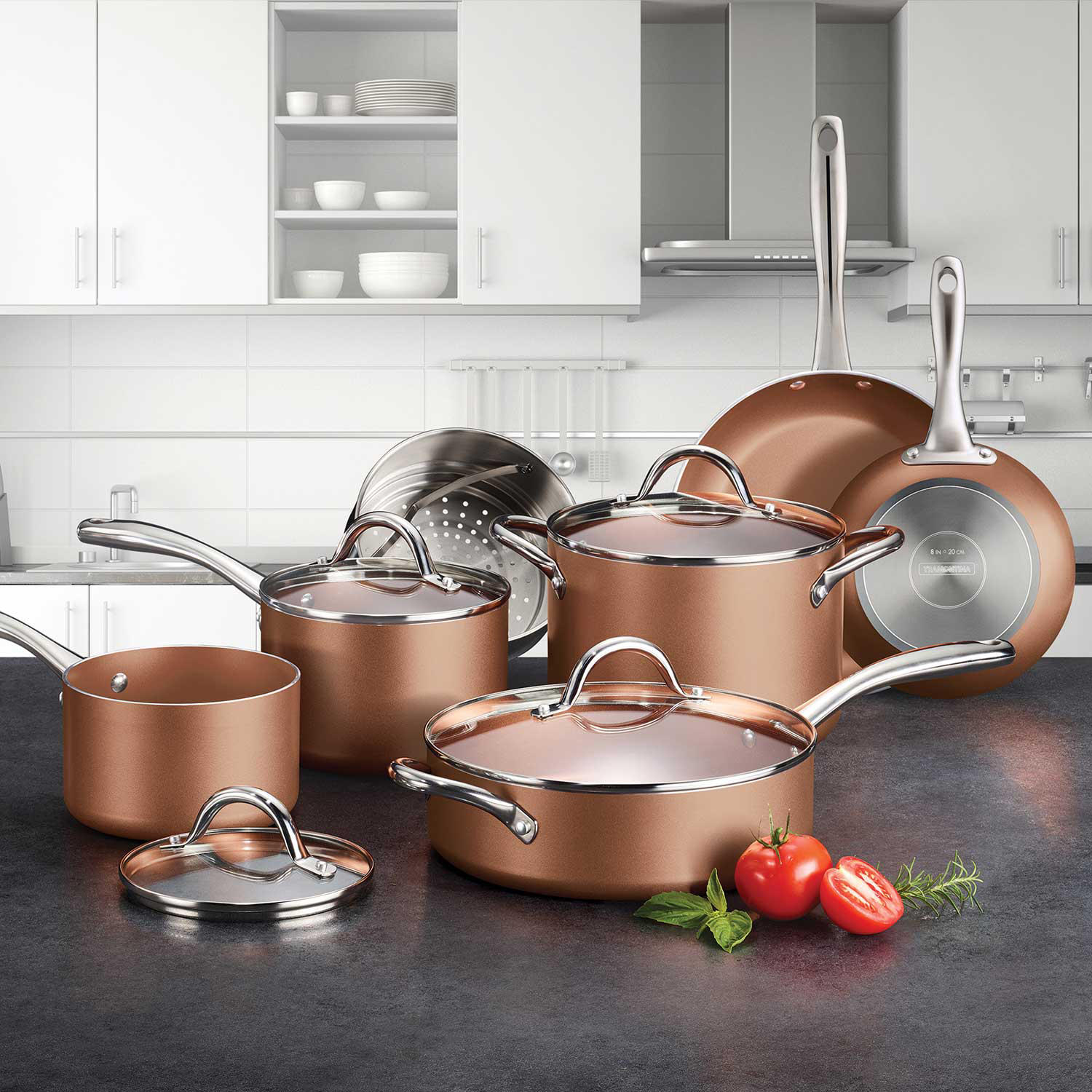 Tramontina 11-Piece Metallic Nonstick Cookware Set-Copper
