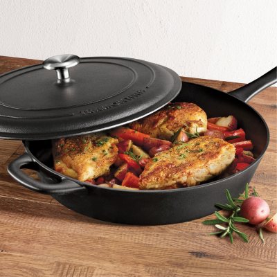 Tramontina 12 Enameled Cast Iron Covered Skillet - Sunrise : Target