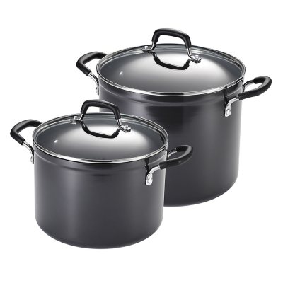 Stainless Steel Stock Pot 4-Pcs Soup Boiling Brewing Cookware Catering Set w/Lid 